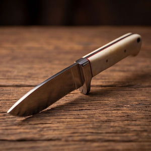 Handmade J2 Steel Skinner Knife 8” Camel Bone Handle Drop Point