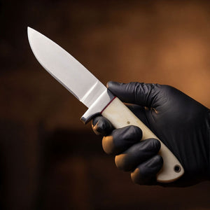 Handmade J2 Steel Skinner Knife 8” Camel Bone Handle Drop Point