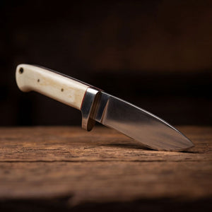 Handmade J2 Steel Skinner Knife 8” Camel Bone Handle Drop Point