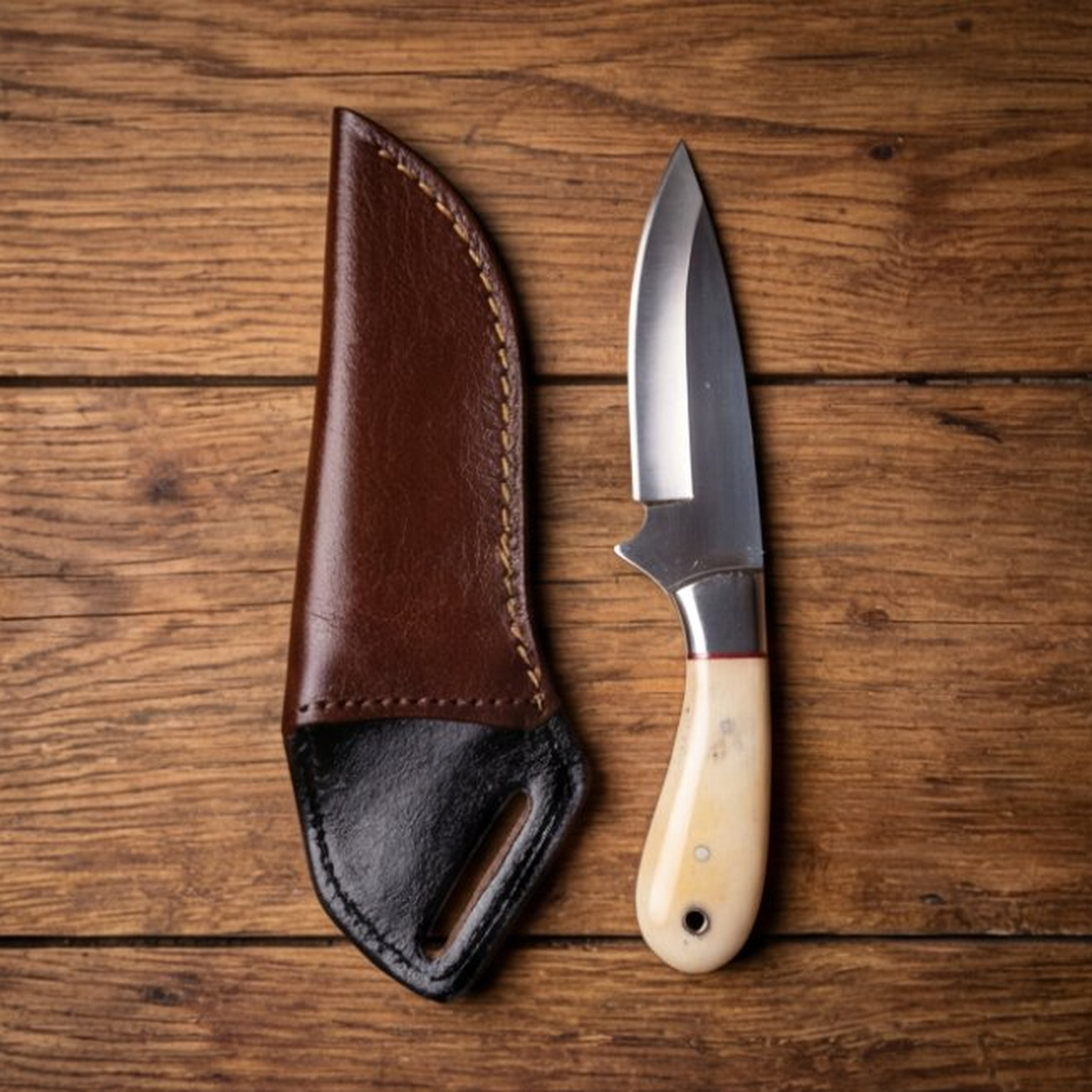 Handmade J2 Steel Skinner Knife 8” Camel Bone Drop Point