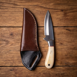Handmade J2 Steel Skinner Knife 8” Camel Bone Drop Point