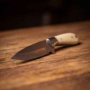 Handmade J2 Steel Skinner Knife 8” Camel Bone Drop Point
