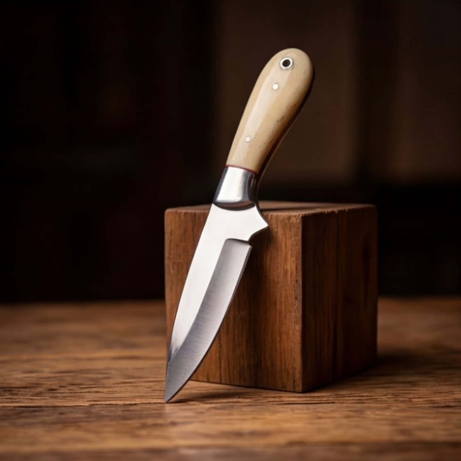 Handmade J2 Steel Skinner Knife 8” Camel Bone Drop Point