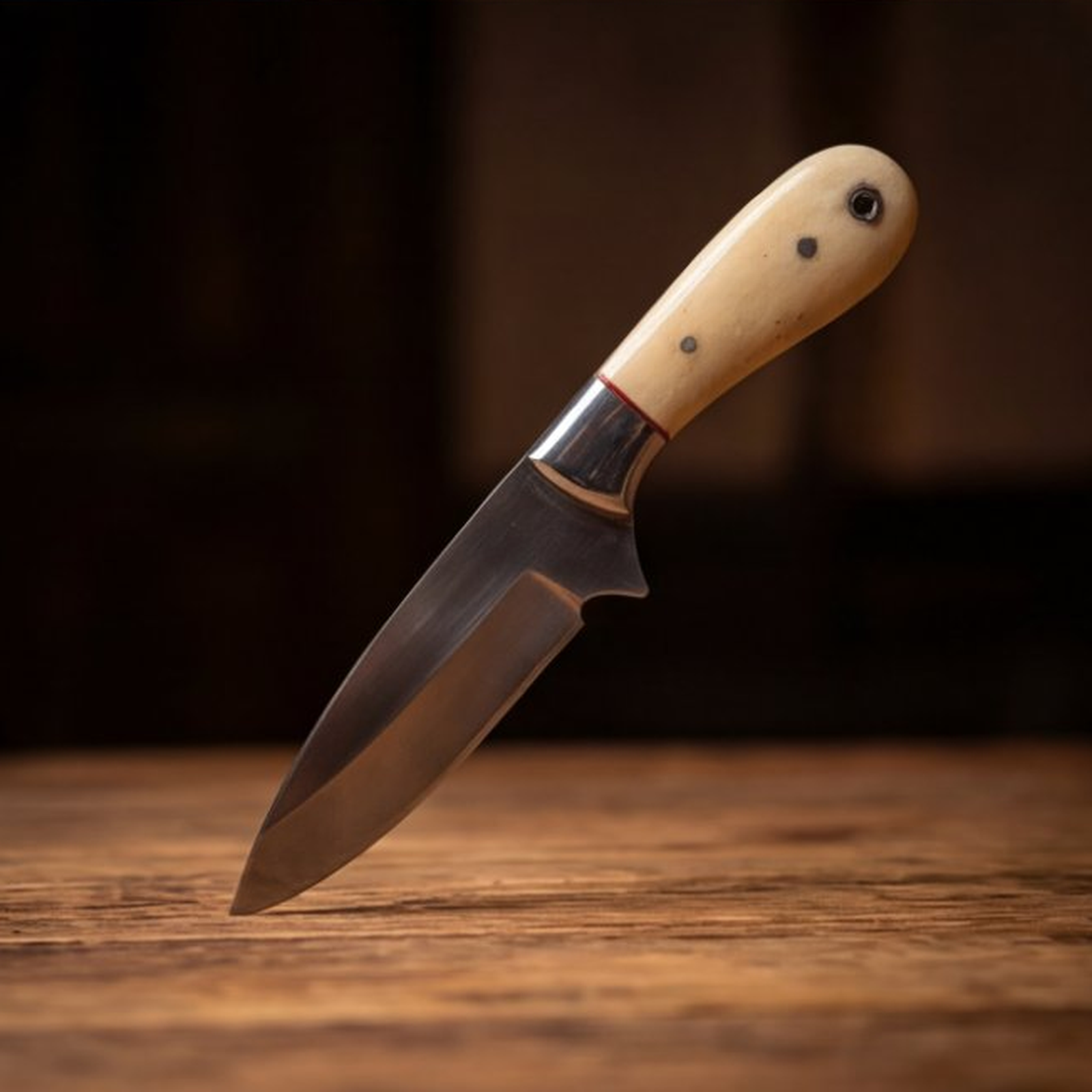 Handmade J2 Steel Skinner Knife 8” Camel Bone Drop Point