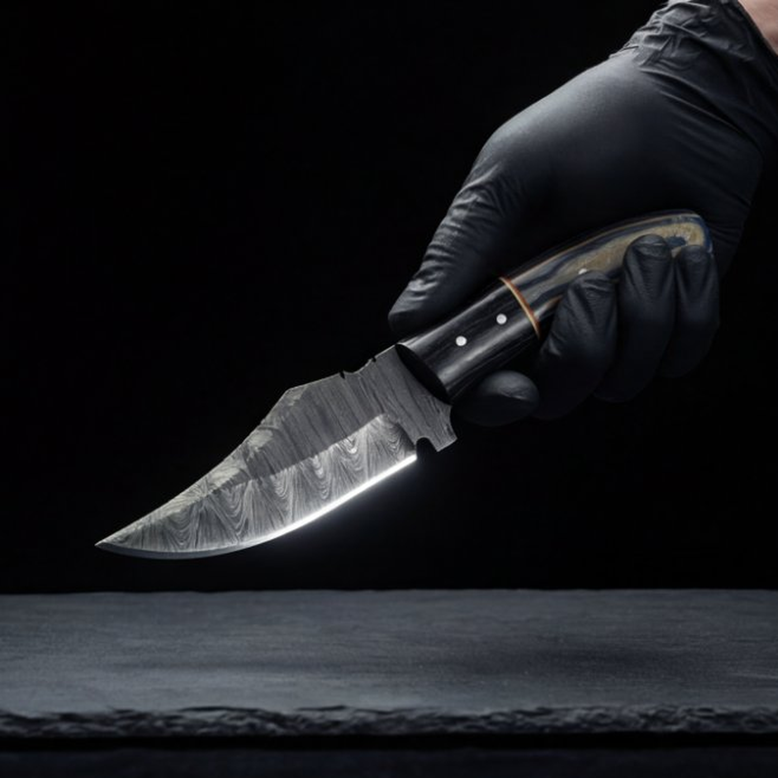 Handmade Damascus Skinner Knife 8” Pakka Wood Clip Point