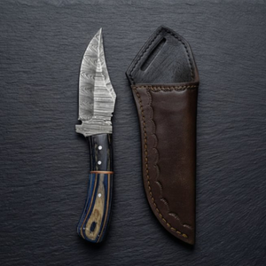 Handmade Damascus Skinner Knife 8” Pakka Wood Clip Point