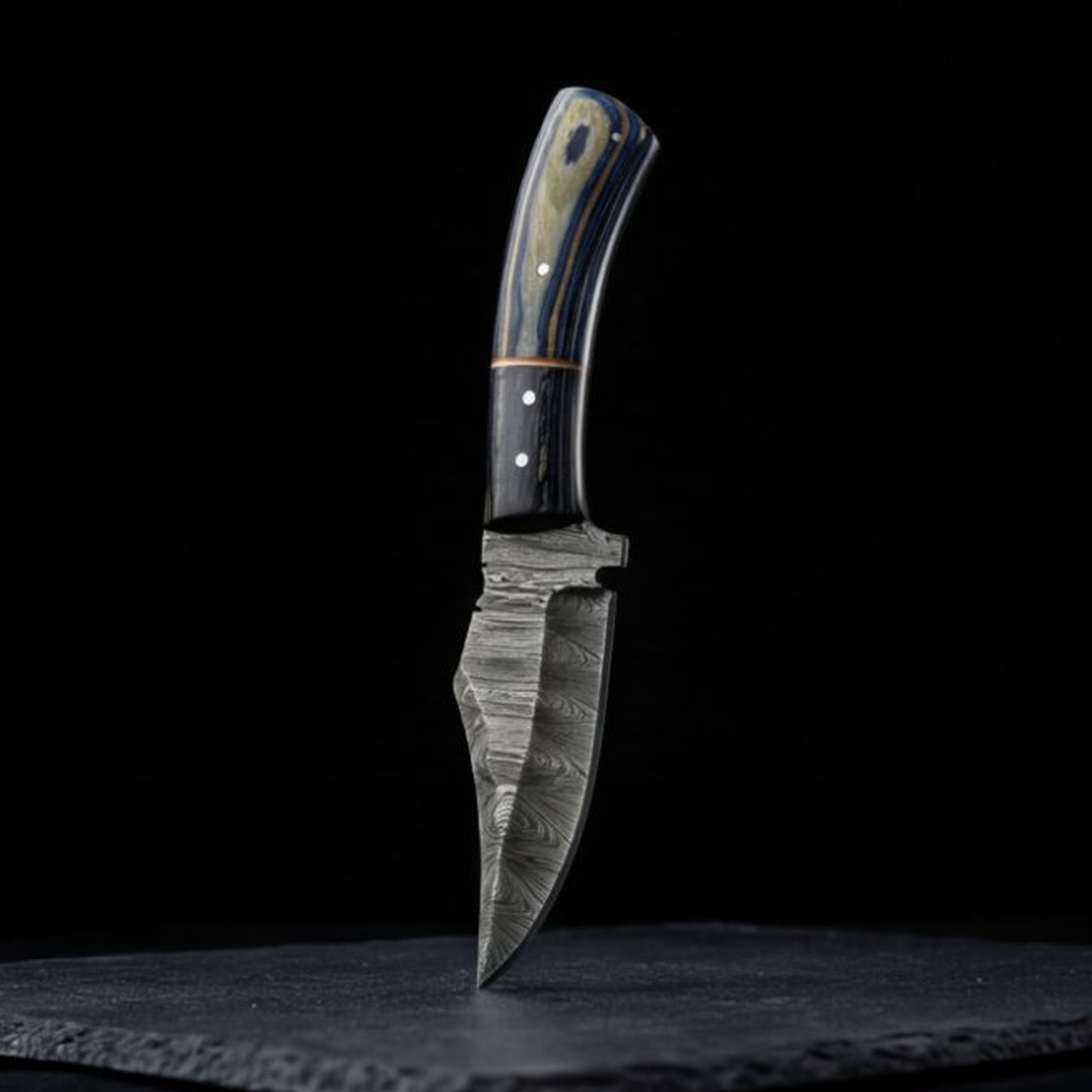Handmade Damascus Skinner Knife 8” Pakka Wood Clip Point