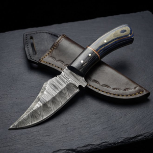 Handmade Damascus Skinner Knife 8” Pakka Wood Clip Point
