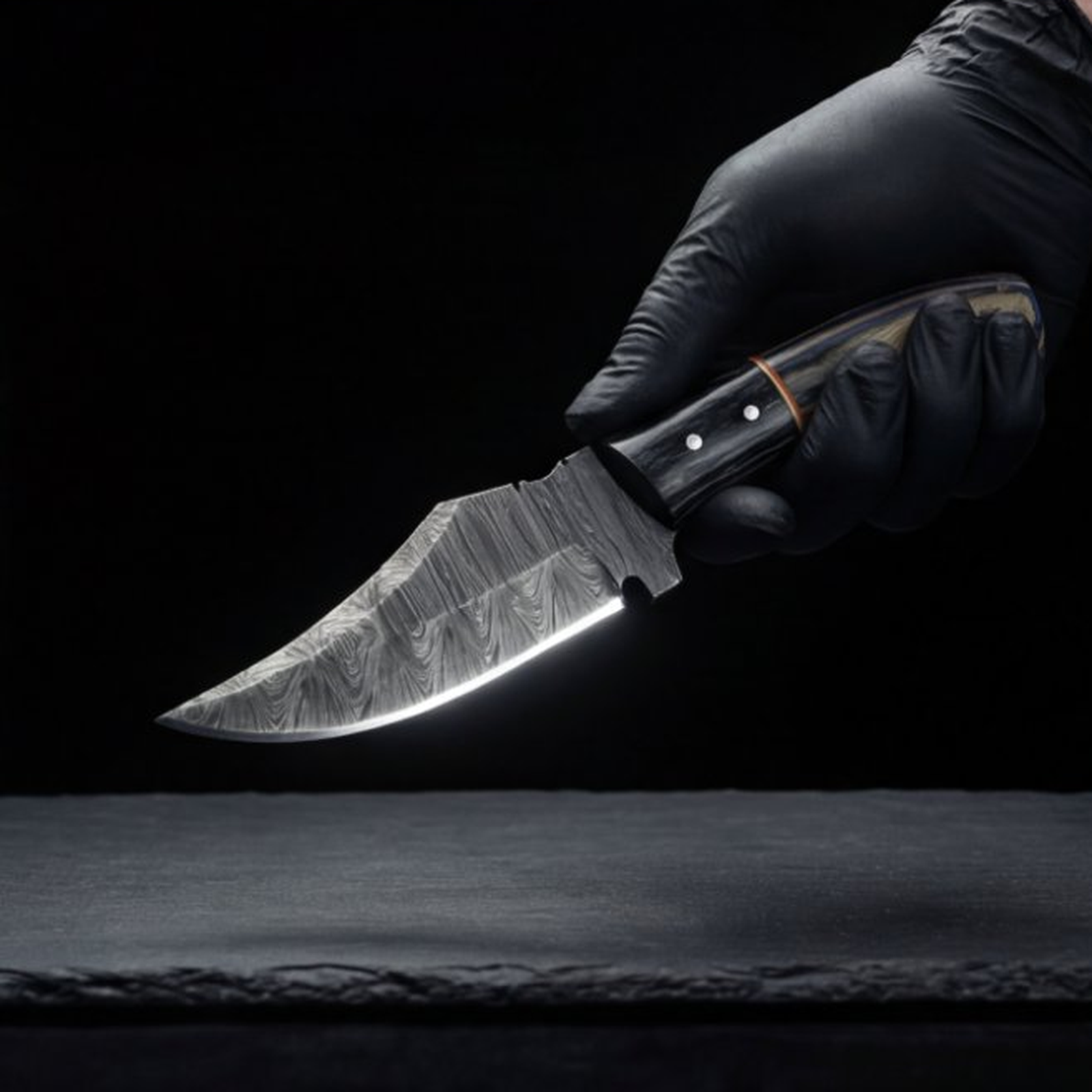 Handmade Damascus Skinner Knife 8” Pakka Wood Clip Point