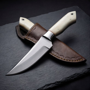 Handmade J2 Steel Skinner Knife 8” Camel Bone Clip Point