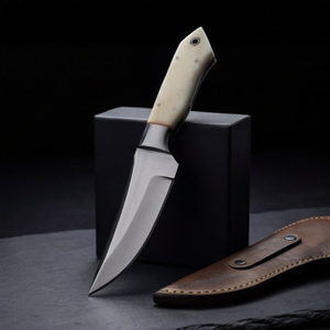 Handmade J2 Steel Skinner Knife 8” Camel Bone Clip Point