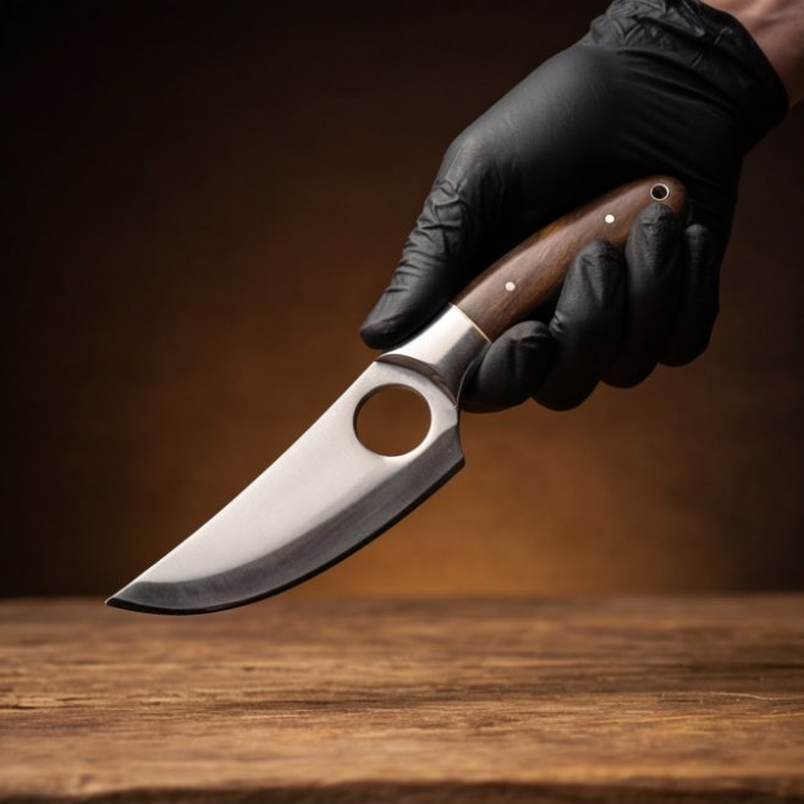 Handmade J2 Steel Skinner Knife 8” Walnut Handle Clip Point