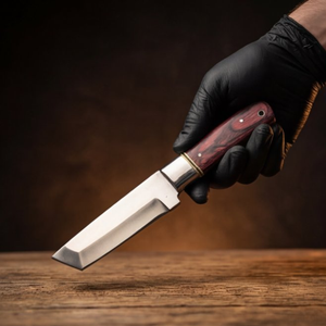 Handmade J2 Steel Tanto Knife 8” Pakka Wood Handle