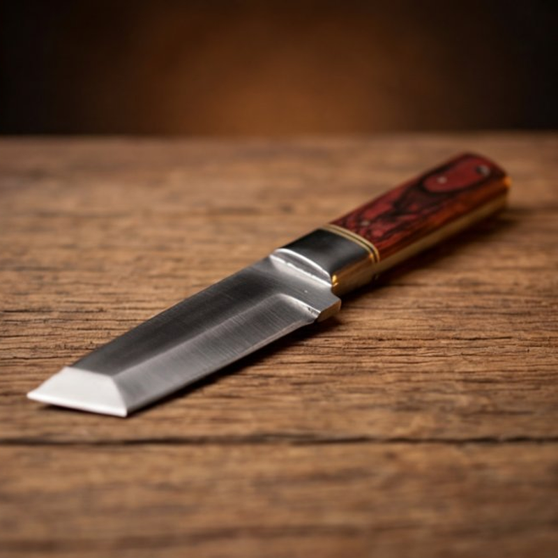 Handmade J2 Steel Tanto Knife 8” Pakka Wood Handle