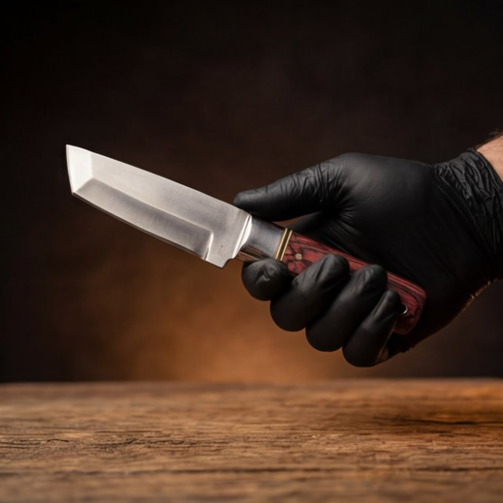Handmade J2 Steel Tanto Knife 8” Pakka Wood Handle
