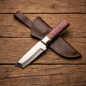 Handmade J2 Steel Tanto Knife 8” Pakka Wood Handle