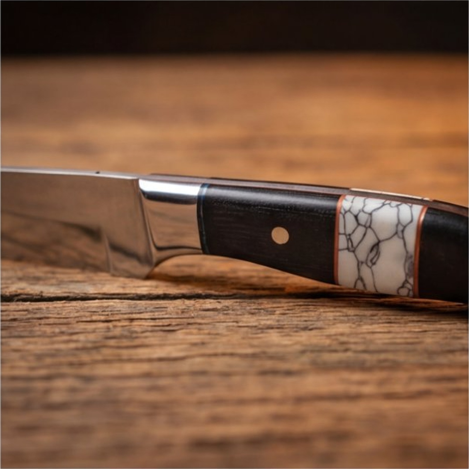 Handmade J2 Steel Skinner Knife 9” Wenge Wood Resin Handle