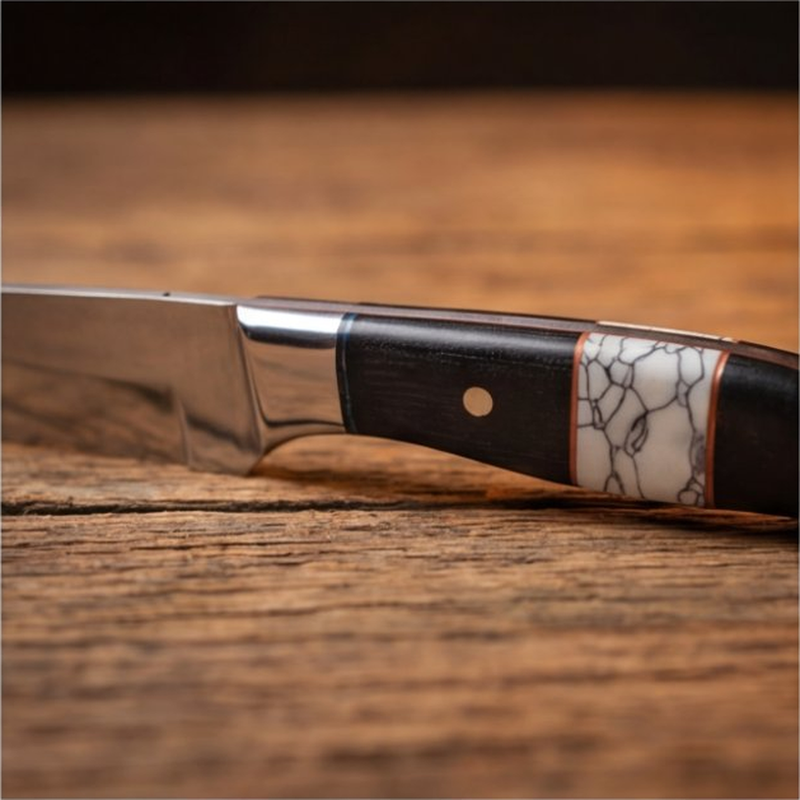 Handmade J2 Steel Skinner Knife 9” Wenge Wood Resin Handle