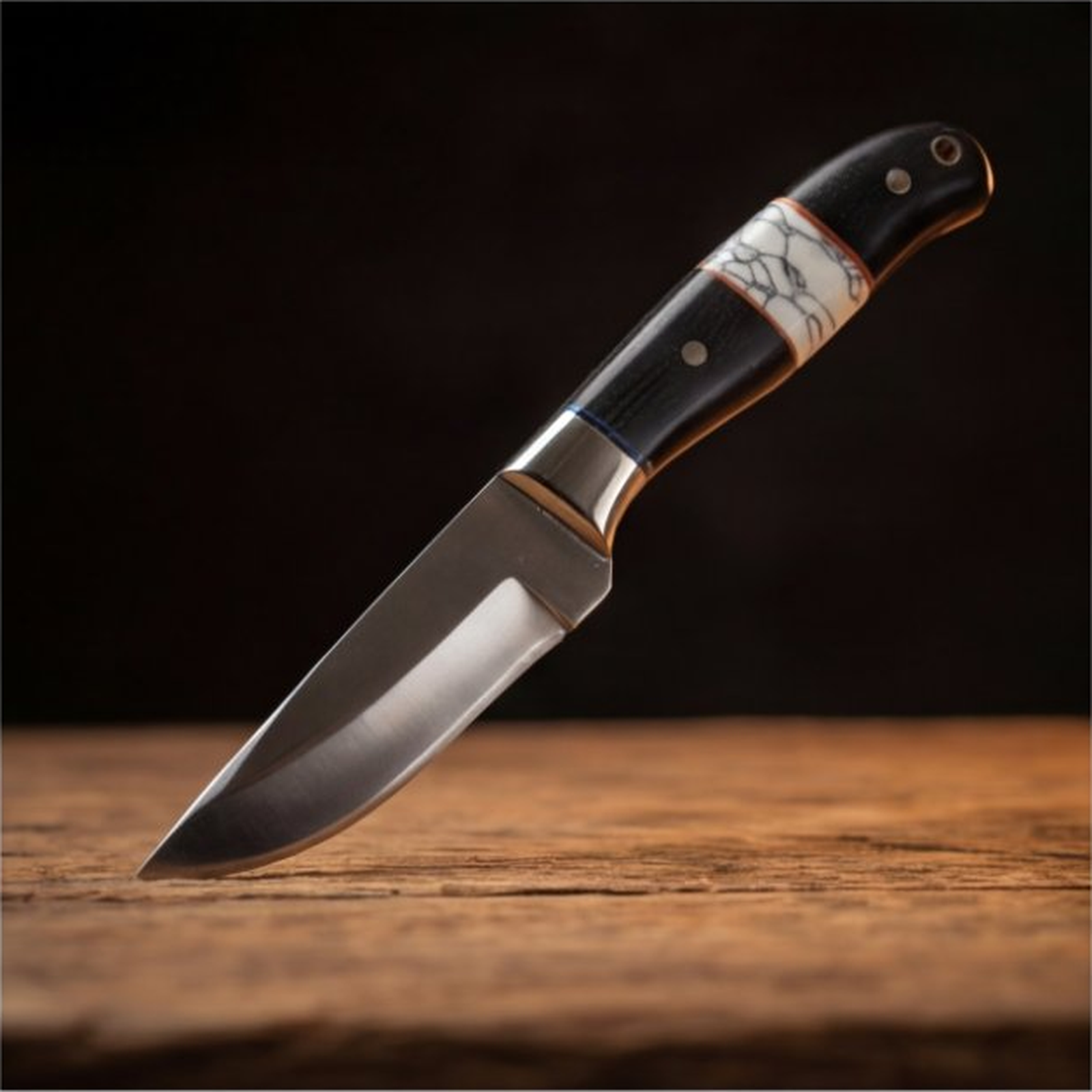 Handmade J2 Steel Skinner Knife 9” Wenge Wood Resin Handle