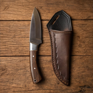 Handmade J2 Steel Skinner Knife 8” Walnut Handle Drop Point