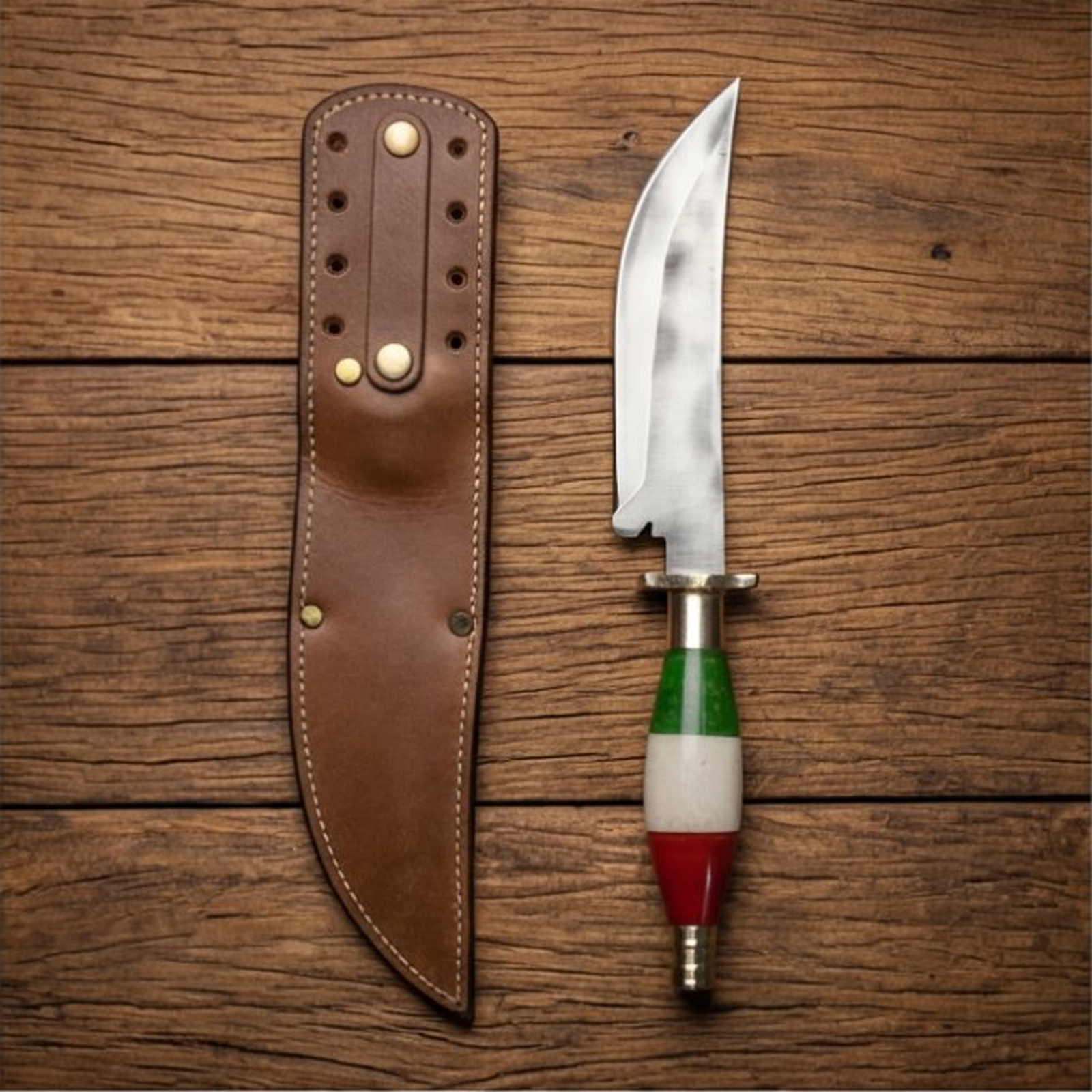 Handmade J2 Steel Hunting Knife 12” Resin Handle Clip Point