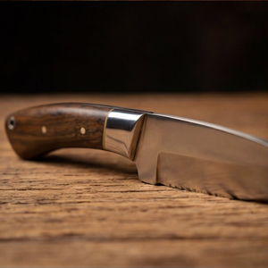 Handmade J2 Steel Skinner Knife 8” Walnut Handle Drop Point