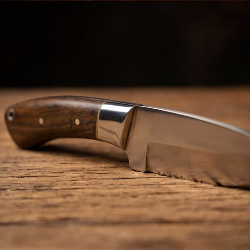 Handmade J2 Steel Skinner Knife 8” Walnut Handle Drop Point