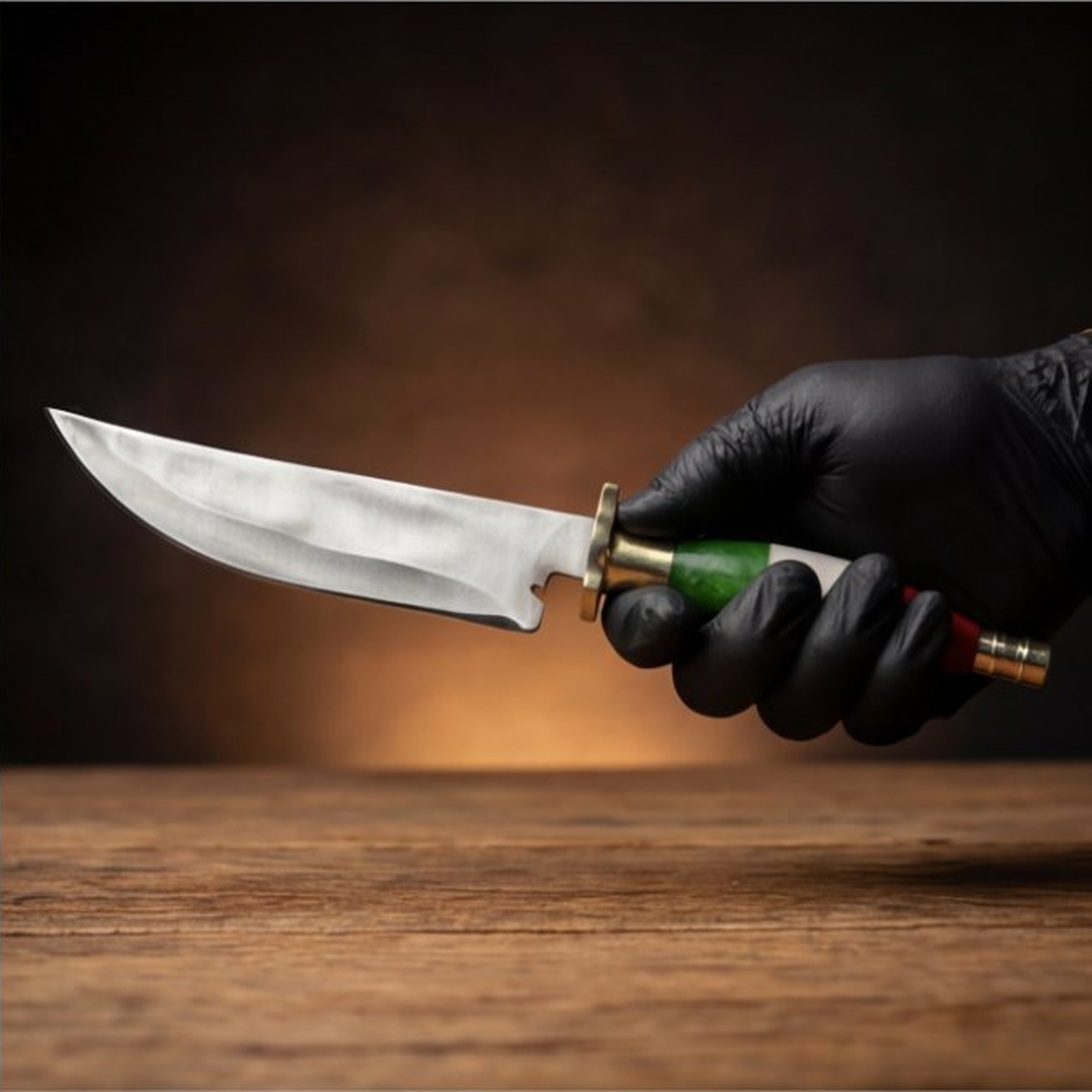 Handmade J2 Steel Hunting Knife 12” Resin Handle Clip Point