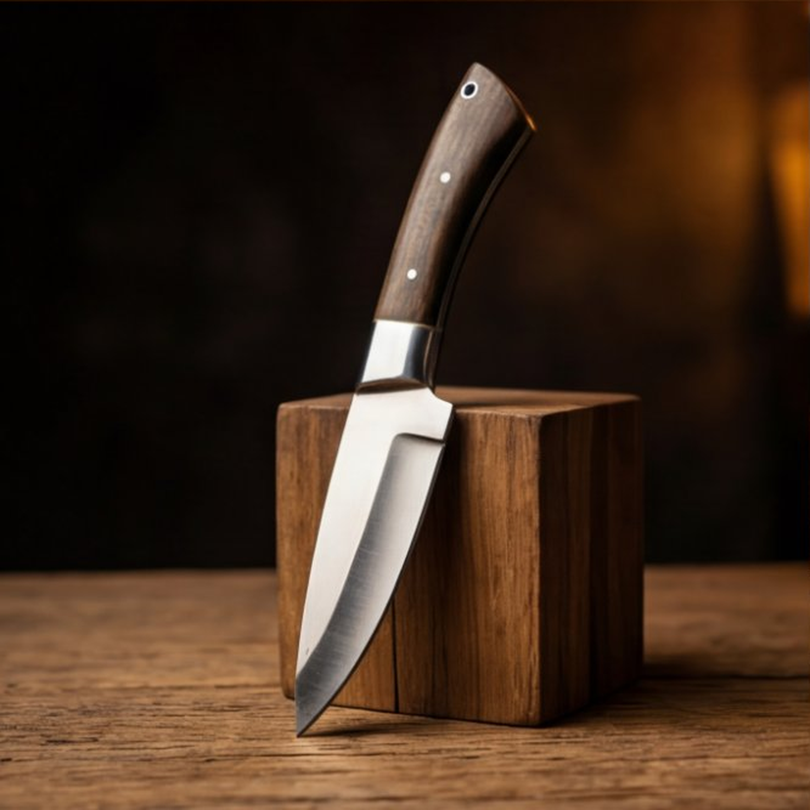 Handmade J2 Steel Skinner Knife 8” Walnut Handle Drop Point
