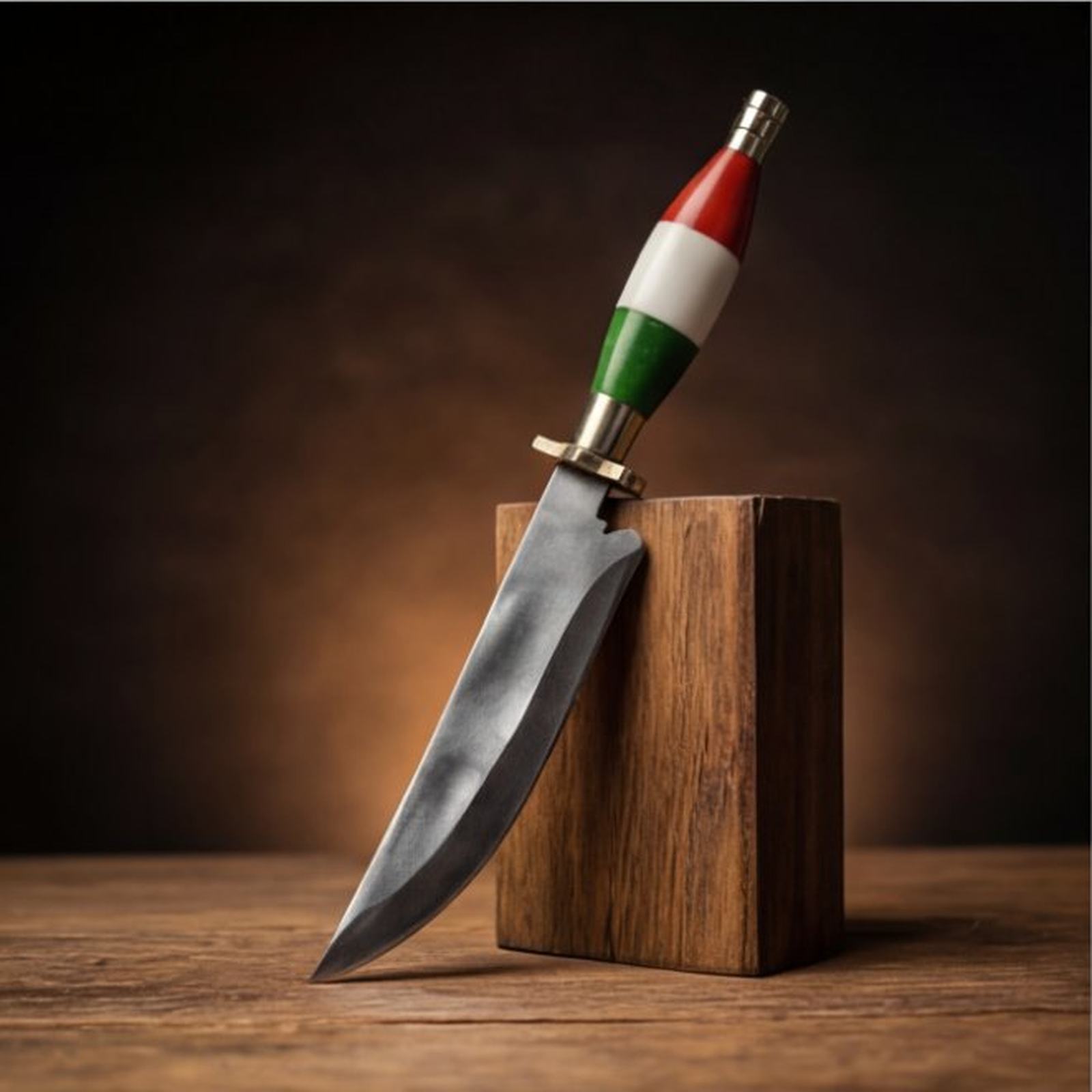 Handmade J2 Steel Hunting Knife 12” Resin Handle Clip Point