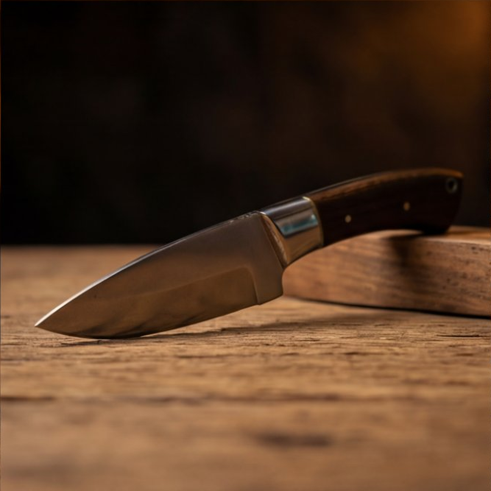 Handmade J2 Steel Skinner Knife 8” Walnut Handle Drop Point