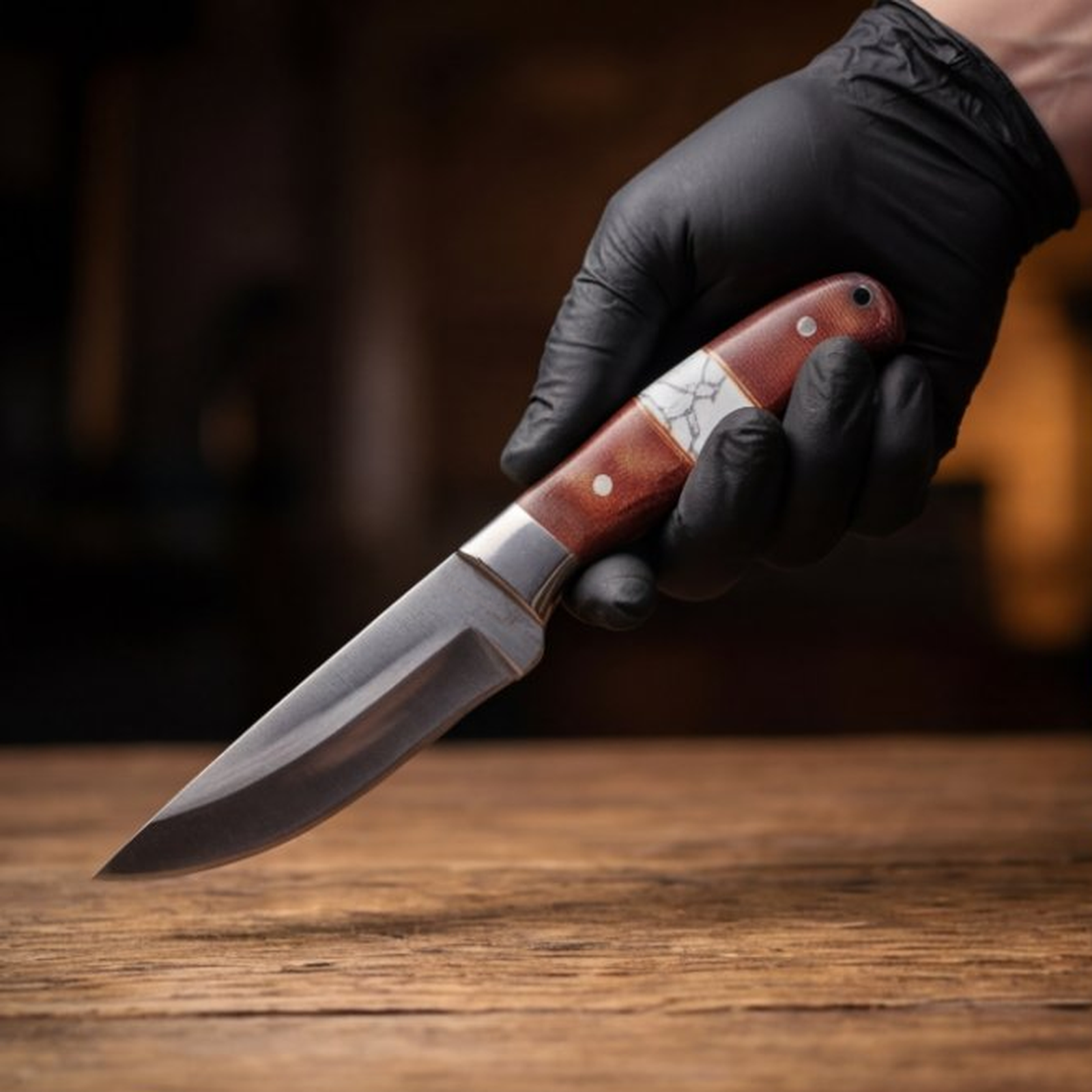 Handmade J2 Steel Skinner Knife 9” Resin Handle Straight Back