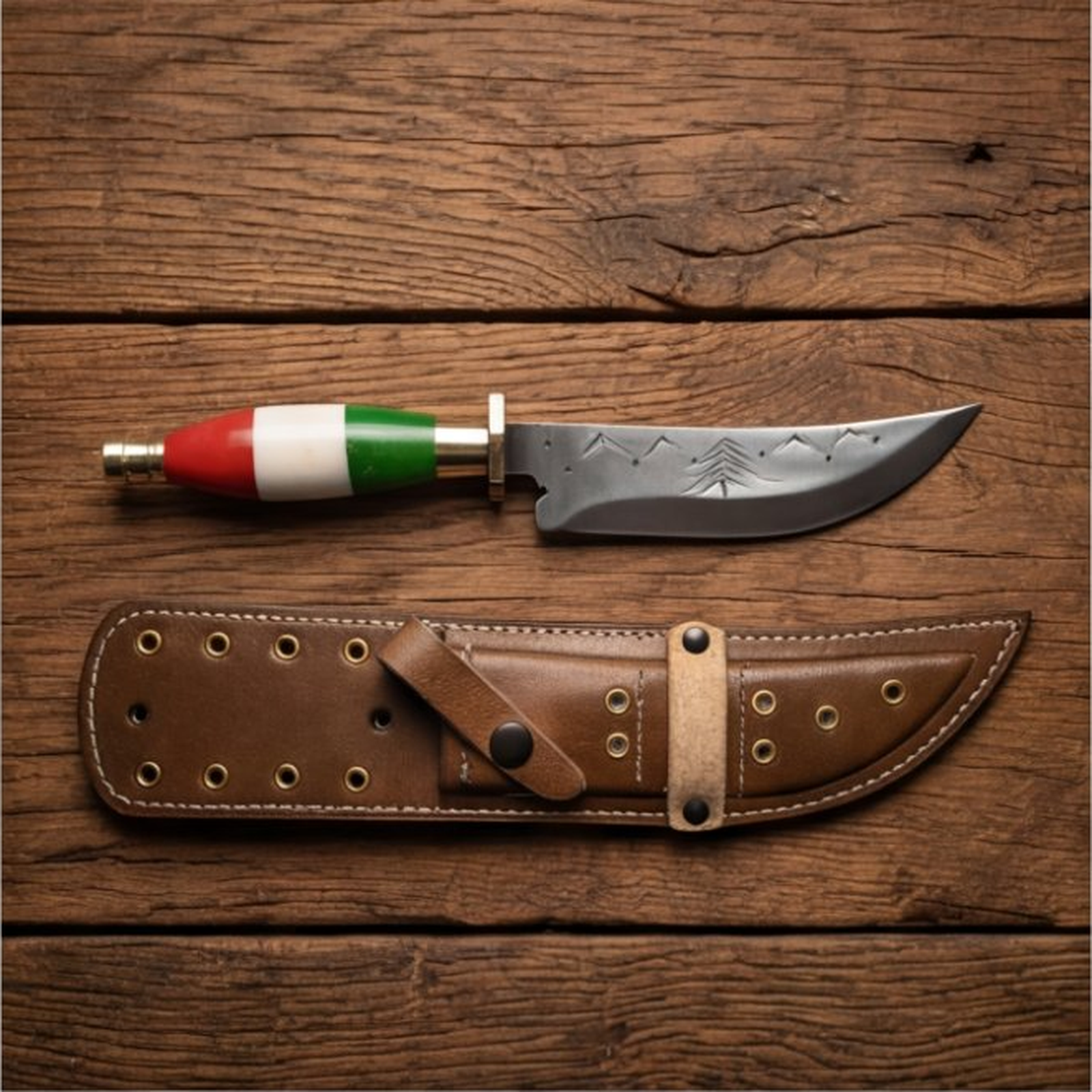 Handmade J2 Steel Hunting Knife 12” Resin Handle Clip Point