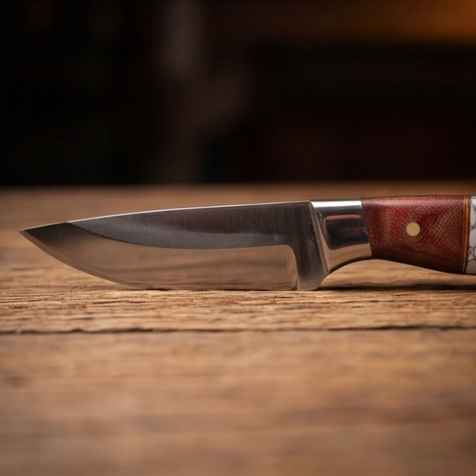 Handmade J2 Steel Skinner Knife 9” Resin Handle Straight Back