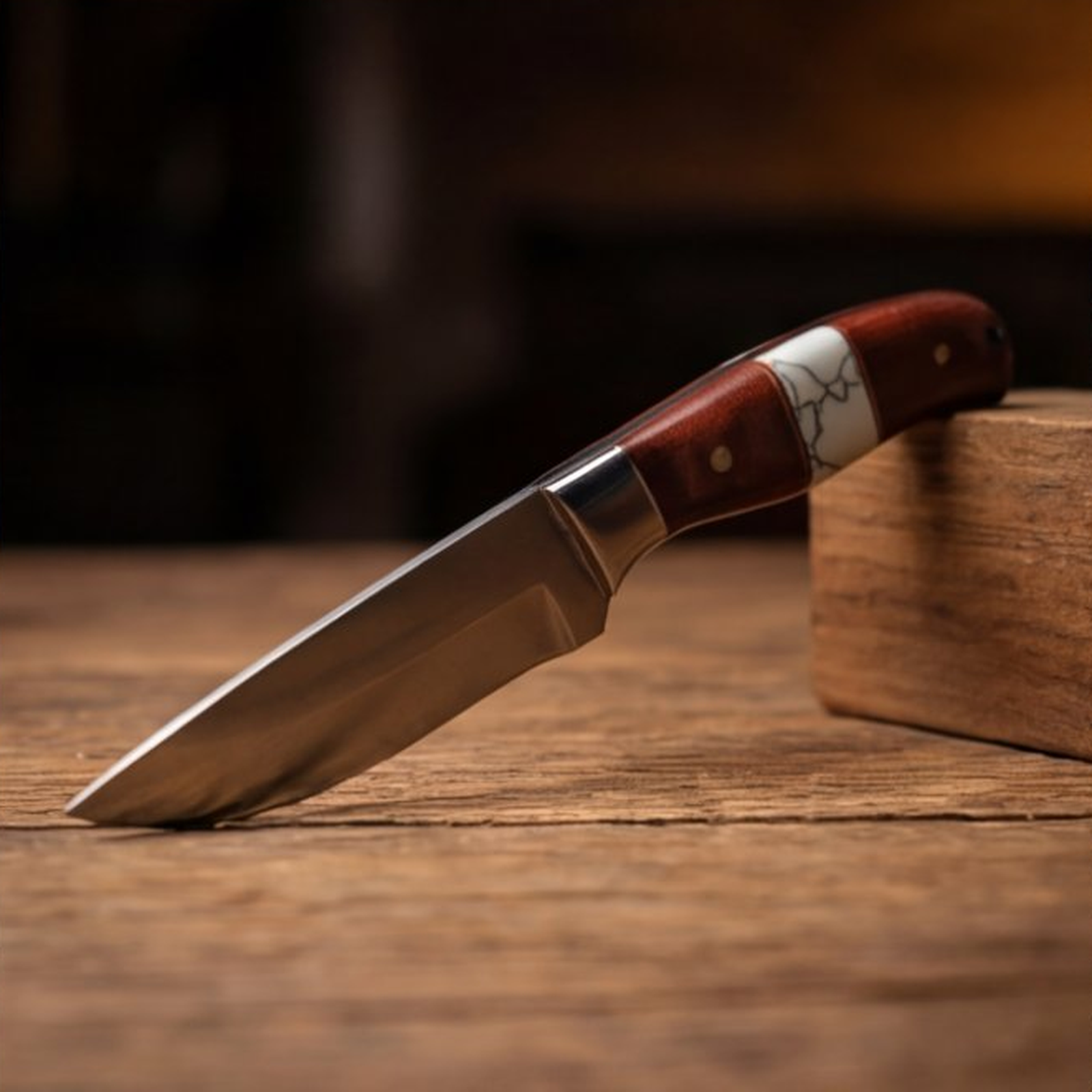 Handmade J2 Steel Skinner Knife 9” Resin Handle Straight Back
