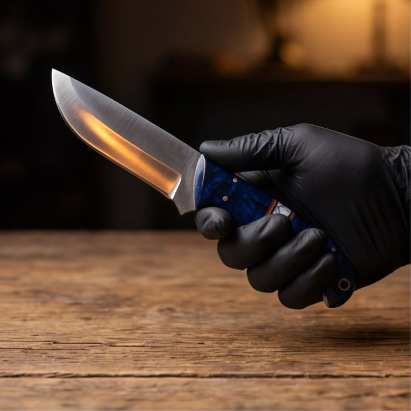 Handmade J2 Steel Skinner Knife 8” Resin Handle Straight Back