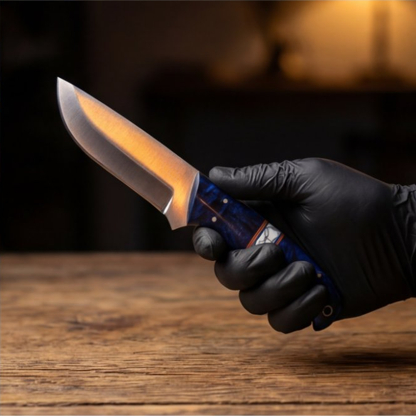 Handmade J2 Steel Skinner Knife 8” Resin Handle Straight Back