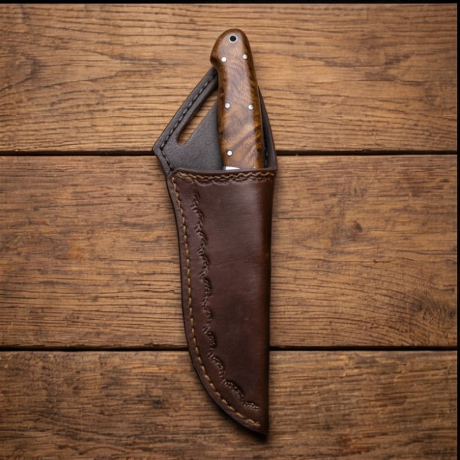 Handmade J2 Steel Skinner Knife 9” Walnut Handle Straight Back