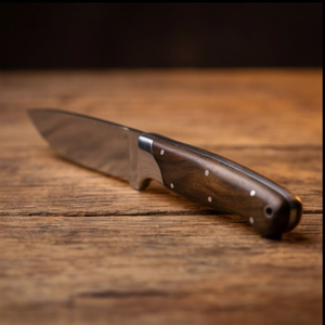 Handmade J2 Steel Skinner Knife 9” Walnut Handle Straight Back