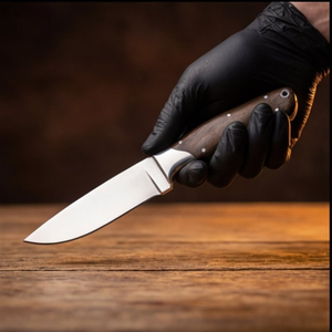 Handmade J2 Steel Skinner Knife 9” Walnut Handle Straight Back