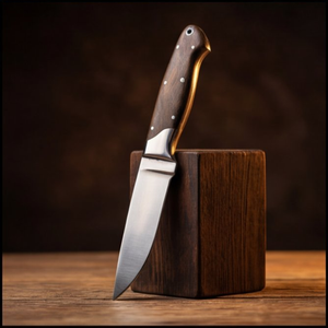 Handmade J2 Steel Skinner Knife 9” Walnut Handle Straight Back