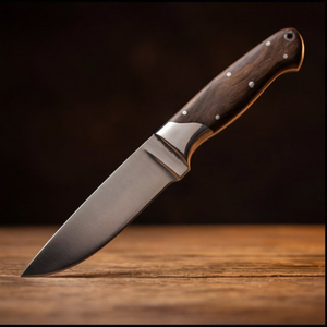 Handmade J2 Steel Skinner Knife 9” Walnut Handle Straight Back