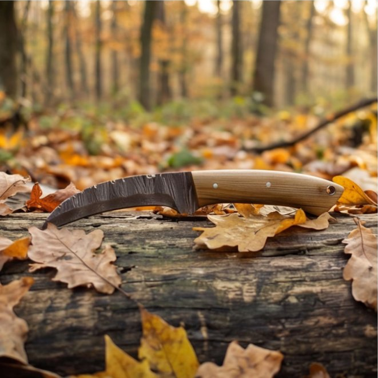 Handmade Damascus Skinner Knife 8” Olive Wood Handle Drop Point
