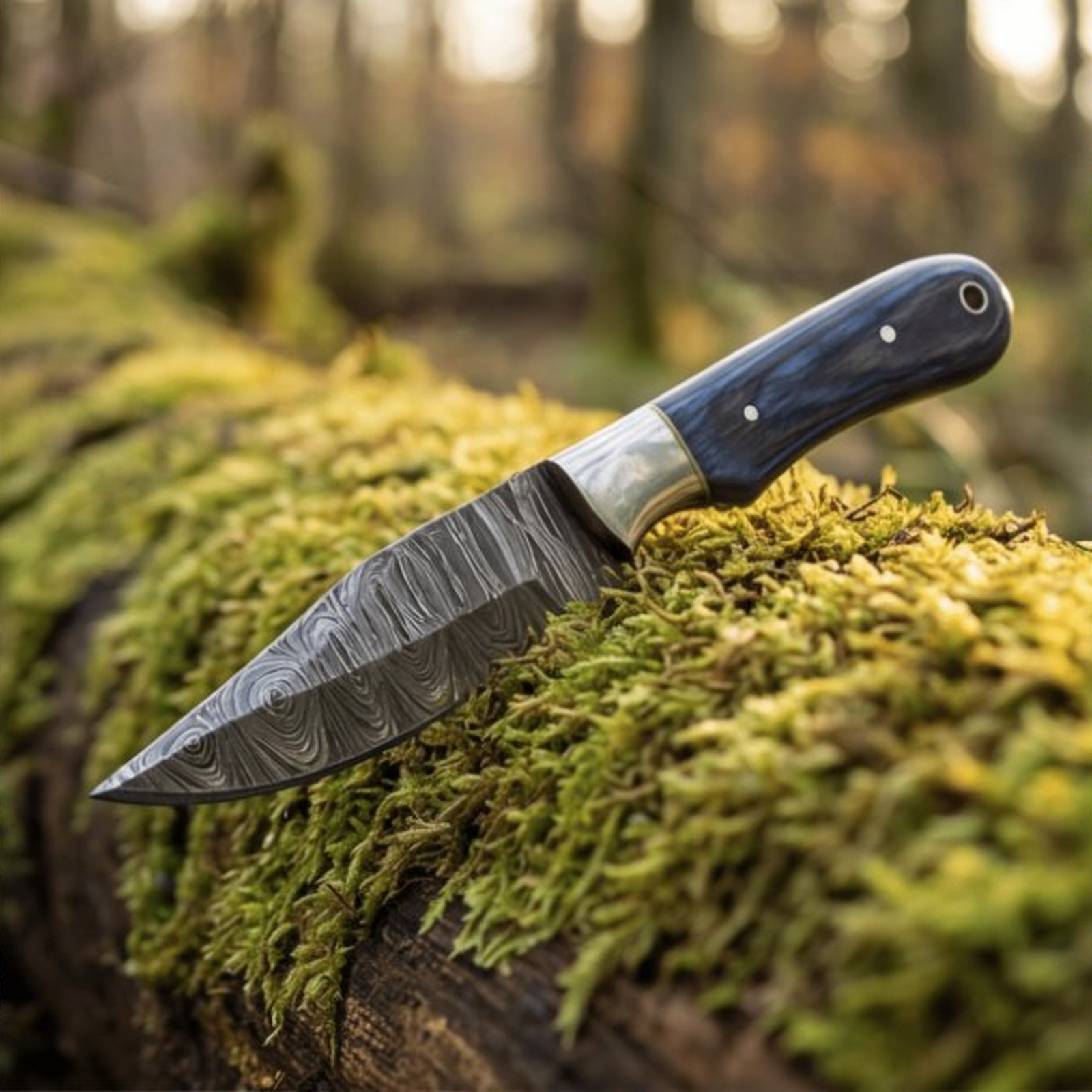 Handmade Damascus Skinner Knife 8” Pakka Wood Clip Point