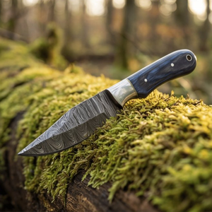 Handmade Damascus Skinner Knife 8” Pakka Wood Clip Point