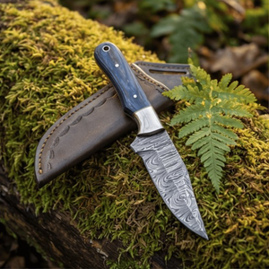 Handmade Damascus Skinner Knife 8” Pakka Wood Clip Point