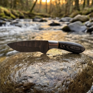 Handmade Damascus Skinner Knife 8” Steel Bolster Pakka Handle