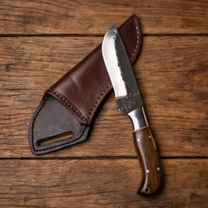 Handmade J2 Steel Skinner Knife 8” Walnut Handle Straight Back