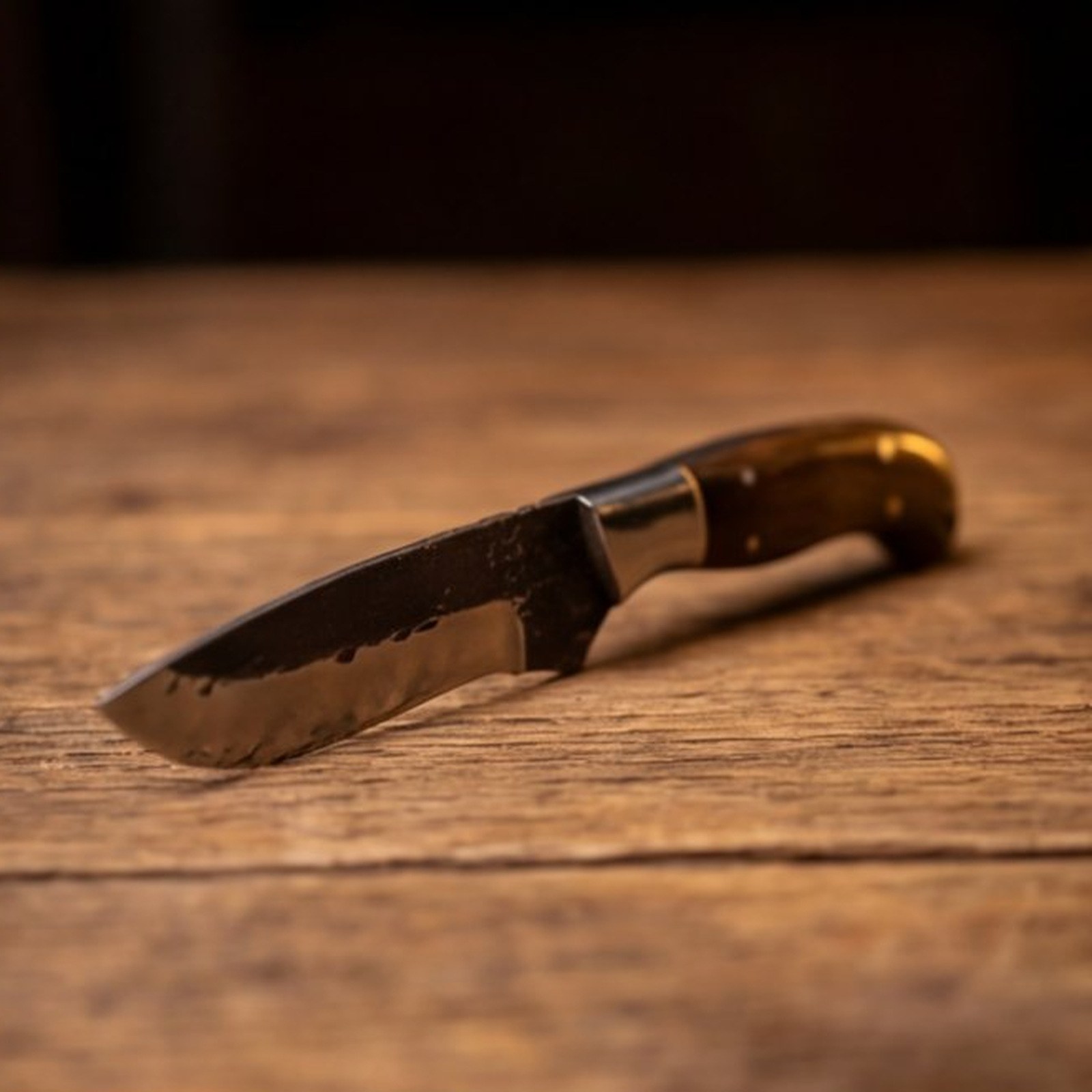 Handmade J2 Steel Skinner Knife 8” Walnut Handle Straight Back