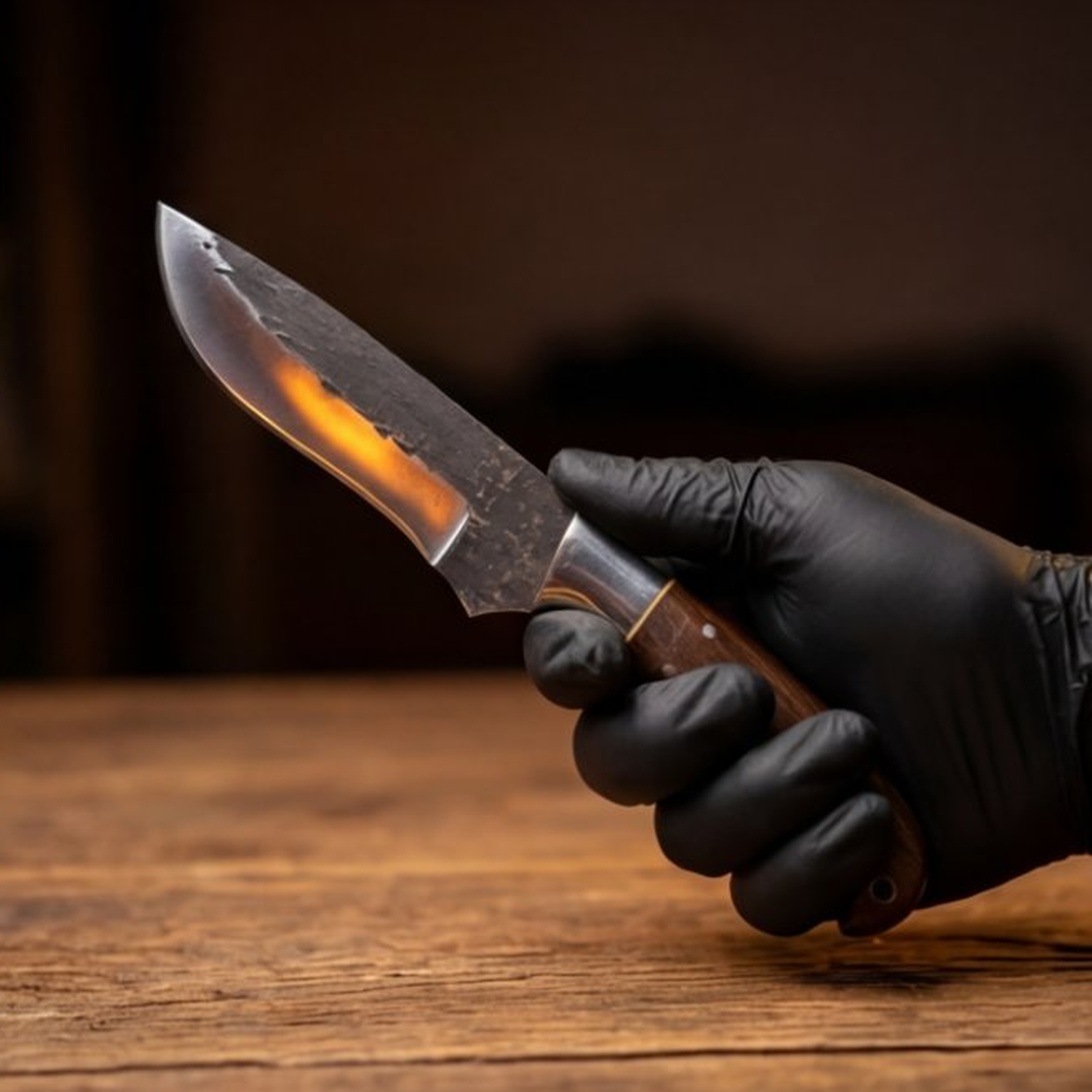 Handmade J2 Steel Skinner Knife 8” Walnut Handle Straight Back